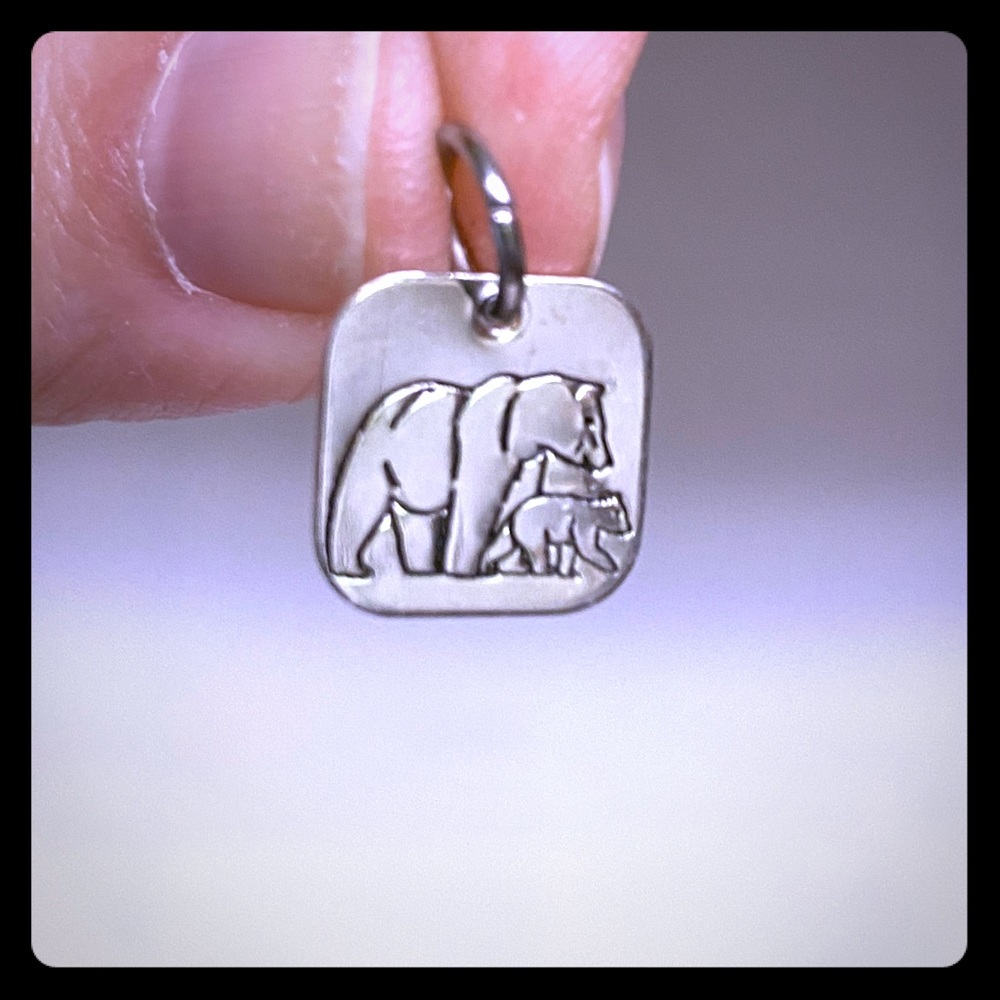 Sterling Silver Mother and baby Bear Pendant